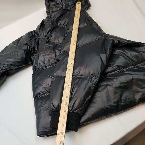 7 for all Man Kind Jacket Womens Small Hooded Puffer Black Down Coat Pockets - Picture 3 of 9